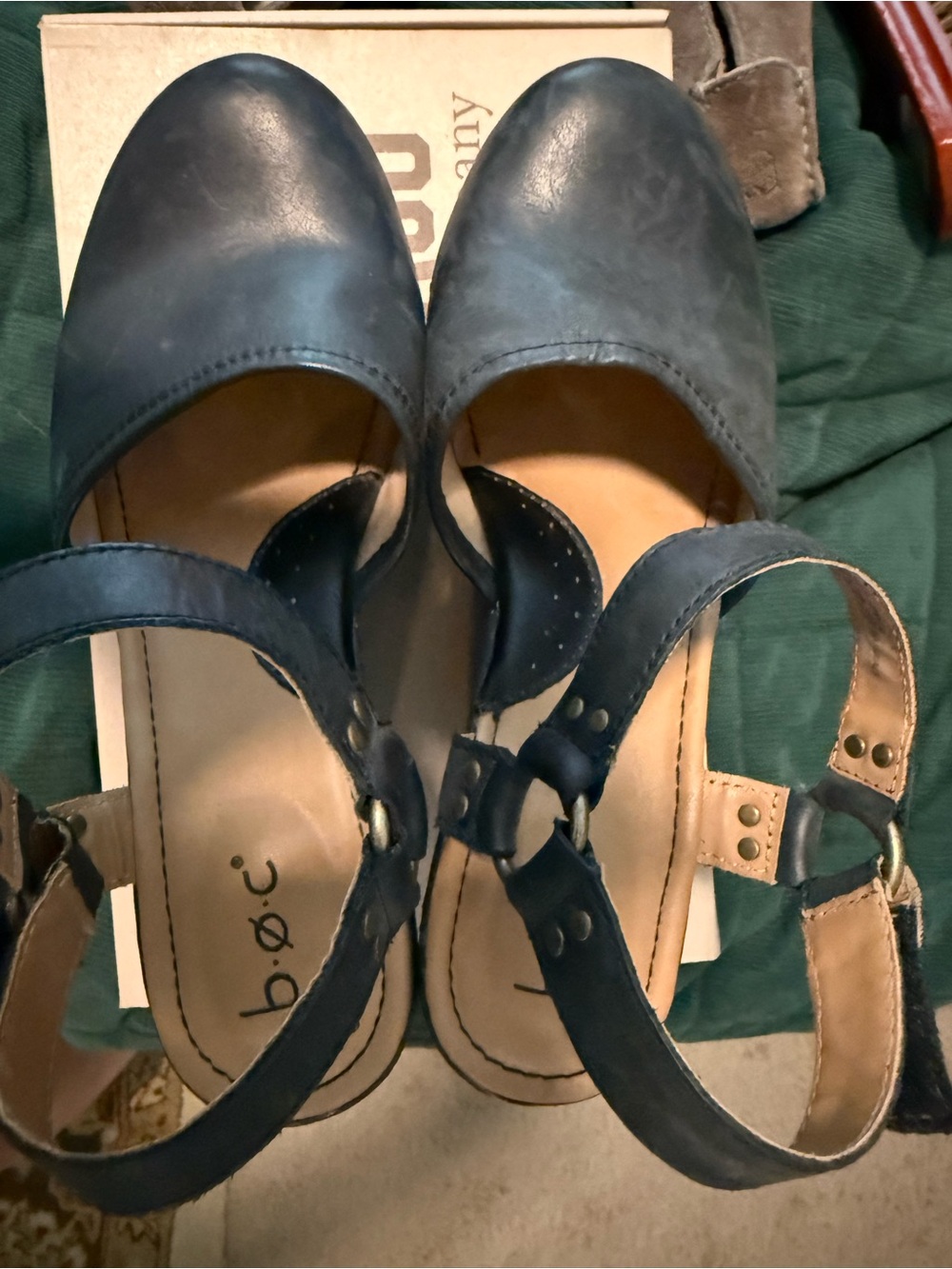 Women's BOC by BORN Leather Ankle-Strap wedge heel.